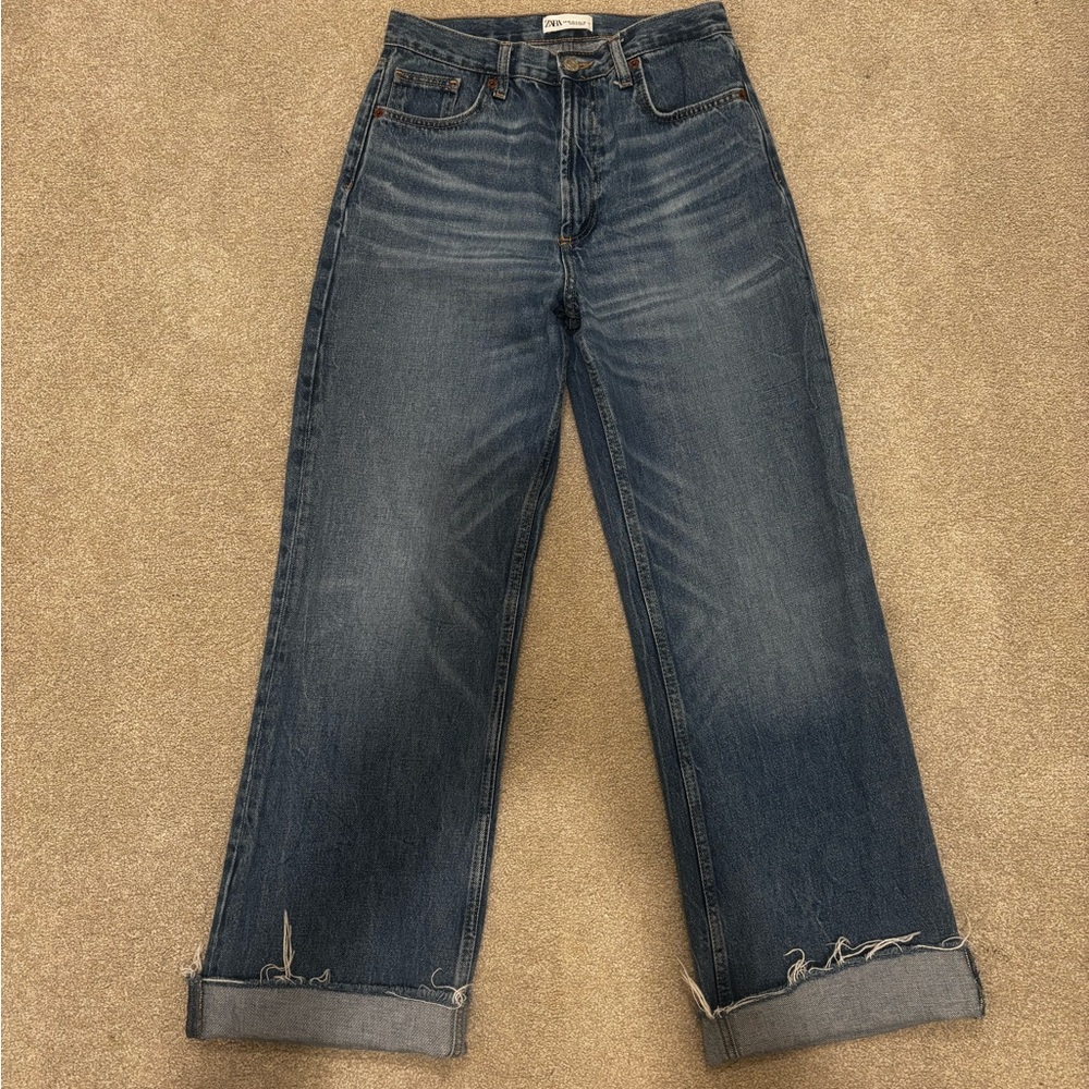 Zara Dark Blue Cropped Jeans